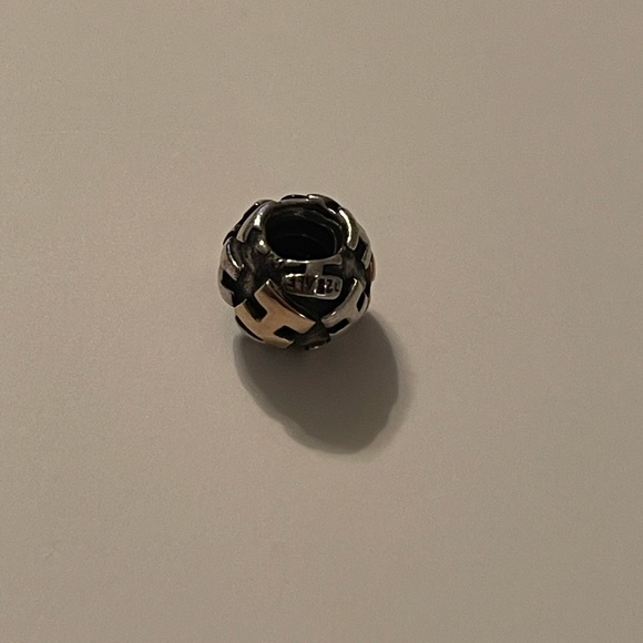 ✨ Retired Pandora Letter H Initial Silver and Solid 14K Gold Charm✨ - Picture 3 of 3